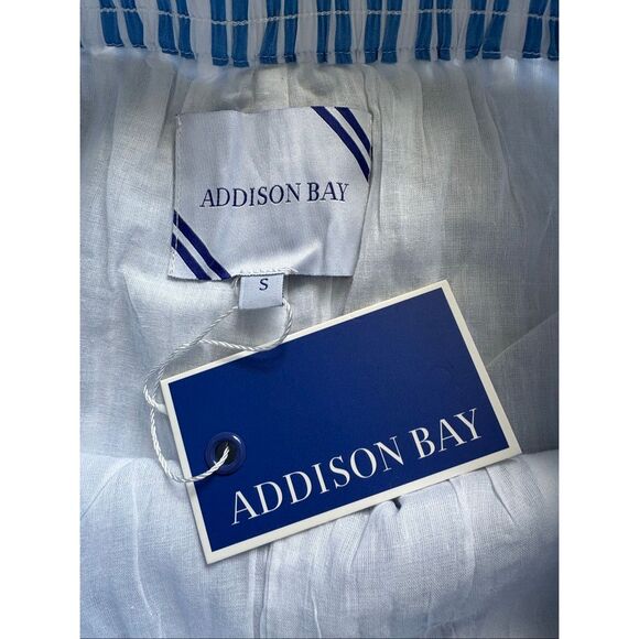 NWT Addison Bay Matisse Blue & White Stripe Tradd Sound Wide Leg Pant Small $128 - Picture 6 of 8